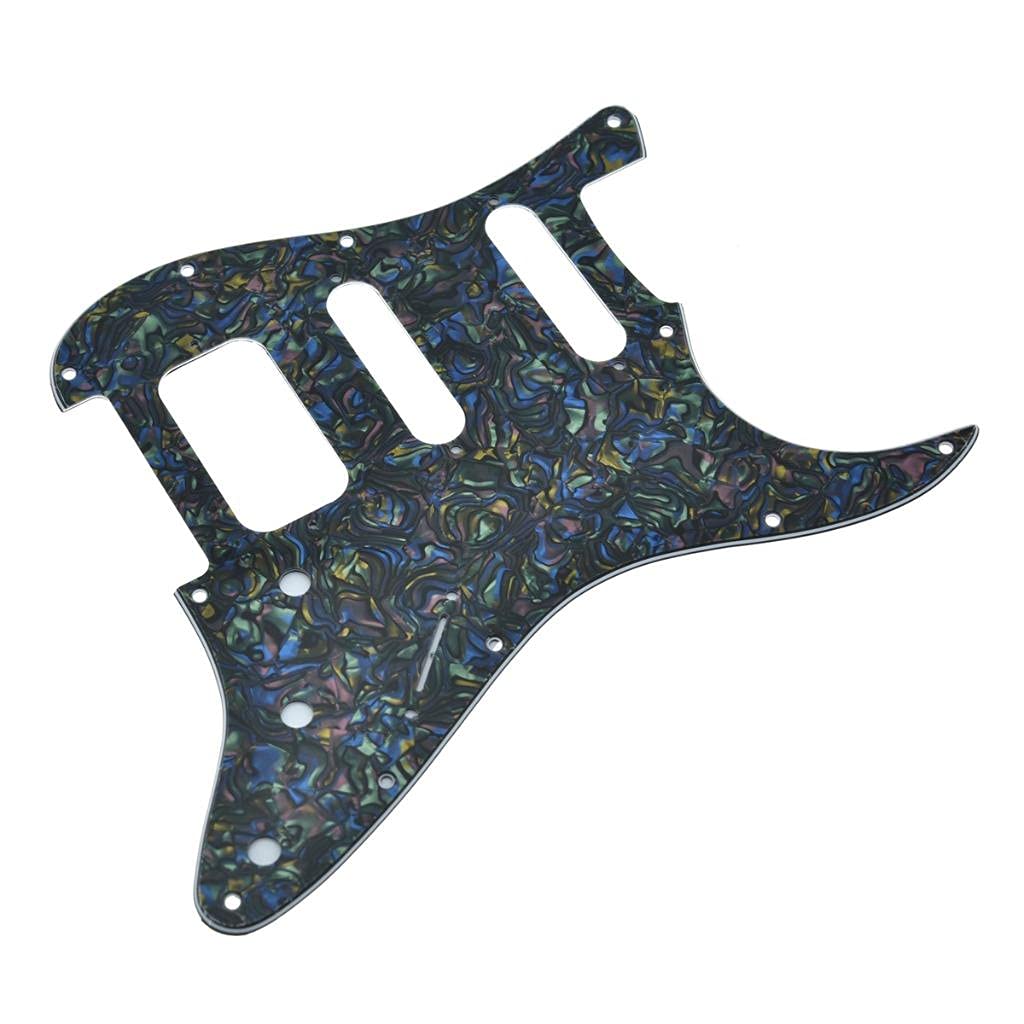KAISH 11 Hole American Modern Strat Style HSS Pickguard 2-Screw Round Corner Humbucking Pickup Mounting for Stratocaster/Strat A